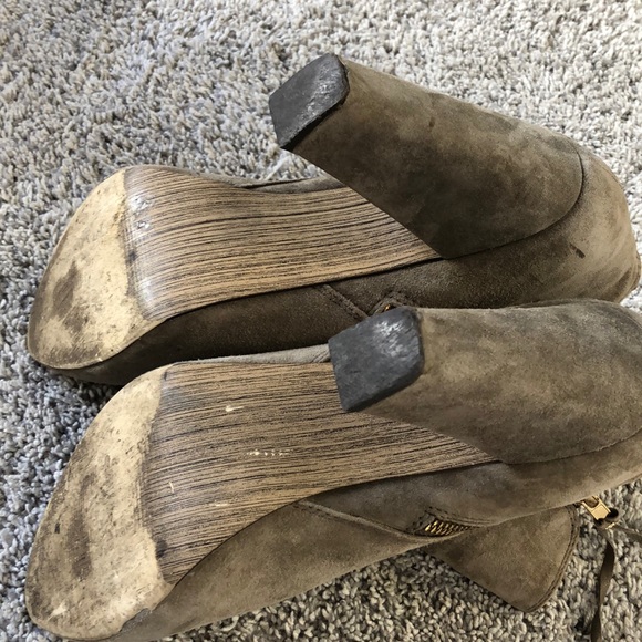 Gray Steve Madden Zipper Booties - Picture 3 of 8